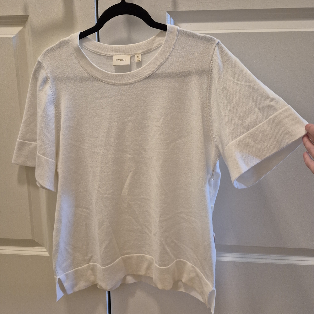 Cyrus White Boxy Short Sleeve T-Shirt